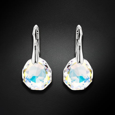 Sudraba auskari "Ledus Robežas (Aurora Borealis)" ar Swarovski™ kristāliem